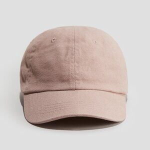 H&M dusty pink washed cotton twill baseball cap with adjustable back